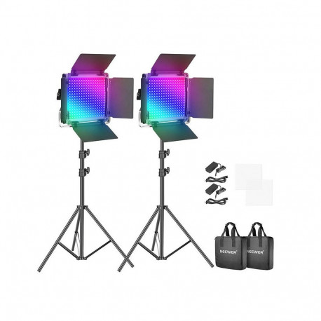 Neewer 660 PRO RGB LED studio set, two 50W 3200-5600K lamps + tripods + gates