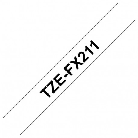 Brother | TZe-FX211 Flexible ID Laminated Tape | Black on White | TZe | 8 m | 0.6 cm