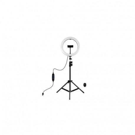 LED Ring Lamp 26cm With Desktop Tripod Mount Up To 1.1m, Phone Clamp, USB