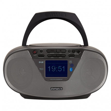AIWA boombox sistema ar bluetooth un TFT-LCD displeju  melns BBTU-500DAB/BK