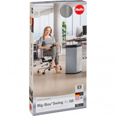 Hailo prügikast Big-Box Swing XL, hõbedane