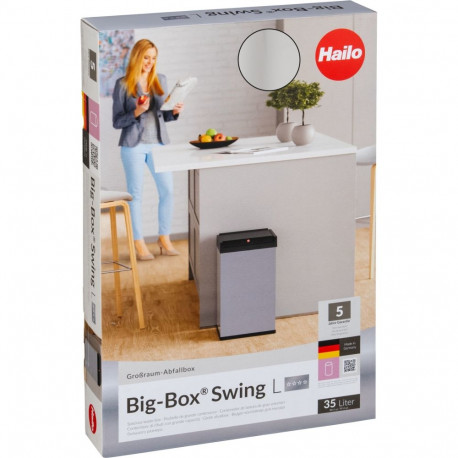 Hailo prügikast Big-Box Swing L, roostevaba teras