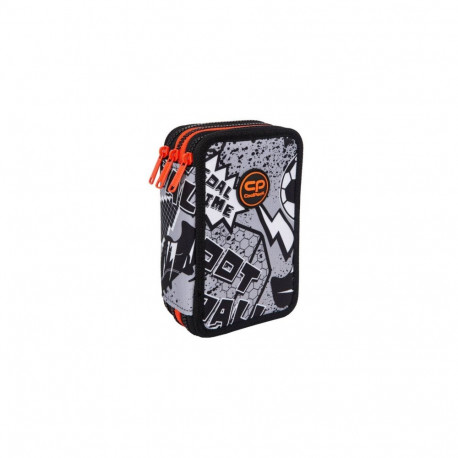 Triple decker pencil case with equipment CoolPack Jumper 3 Grey Ball