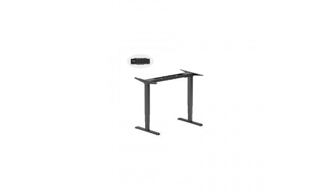 Height-Adjustable Table Frame, without Tabletop, Black