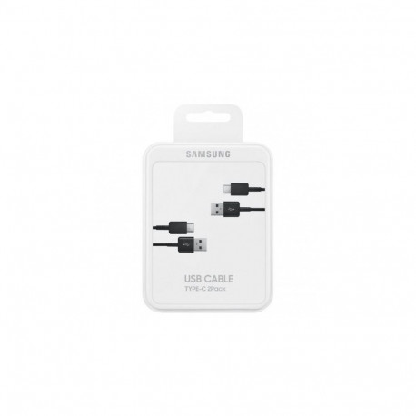 USB Cable - Samsung Pack 2 USB Type C To USB 1.5M Charging And Synchronization Cables Black