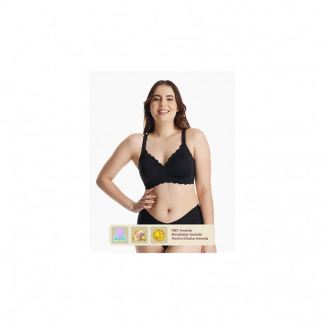 Nursing Bra - Momcozy YN46 Seamless Design, Nylon/Spandex, 2XL Black