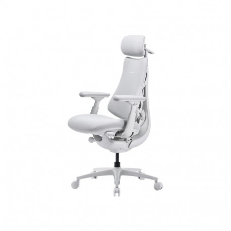 Office Chair - LiberNovo OC1-PRO Adjustable Lumbar Support, 5 Recline Positions, White