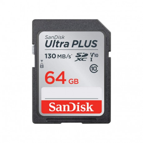 Memory Card - SanDisk Ultra Plus 64GB, UHS-I, 130MB/s, Class 10, V10