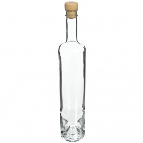 0.5 L glass bottle Marina with T-cork BROWIN 631703, white, 500 ml