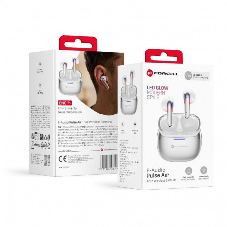 Forcell F-Audio Pulse Air ENC Wireless In-Ear TWS Earbuds silver