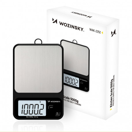 Wozinsky WAK-2252 kitchen scale accurate with large LCD display up to 5 kg - black