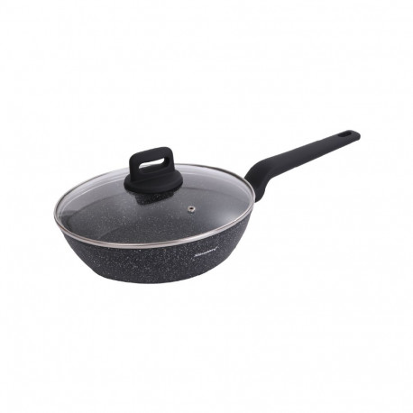 Patelnia z pokrywką, kolor czarny-marmurek, śr.24cm klausberg