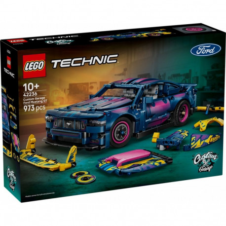 Klocki technic 42236 warsztat tuningowy: samochód ford mustang gt