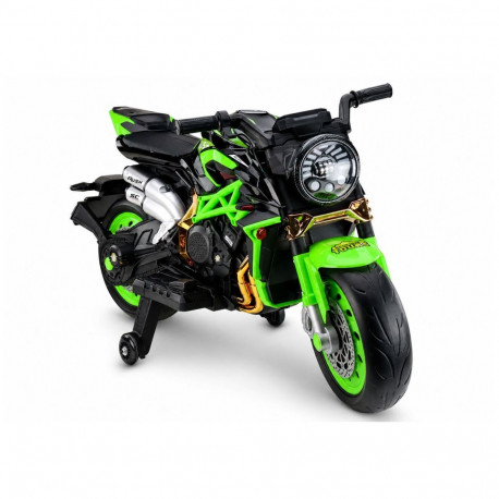 aku-mootorratas XW-07 LED-valgustusega, roheline