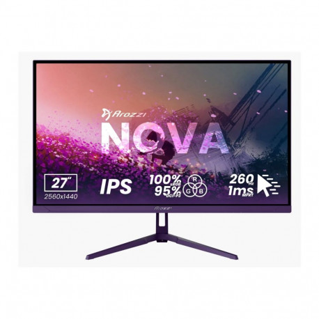 Arozzi monitor Nova 27" IPS QHD 16:9 180Hz 1ms 2560x1440 350cd/m² 2 HDMI-porti, lilla