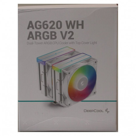 Deepcool SALE OUT. AG620 ARGB V2 CPU Cooler, white | CPU Cooler | AG620 ARGB | DAMAGED PACKAGING | I