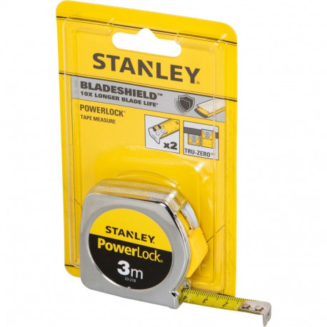 Stanley mõõdulint PowerLock 3m/12,7mm, metallkorpusega
