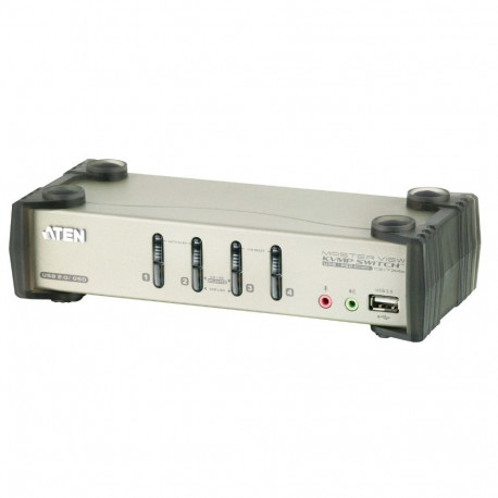 4-Port PS/2-USB VGA/Aud KVMP Switch W/OSD