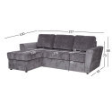 Corner sofa bed INGA graphite grey