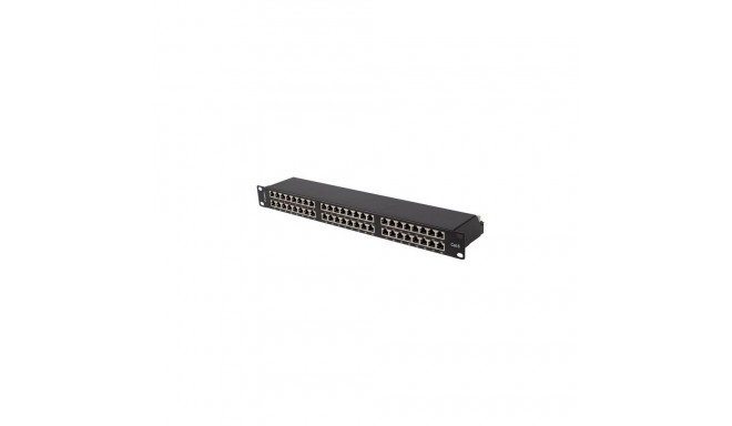 patch-paneel 48 ports 1U 19inches cat.6 ftp varjestatud, must