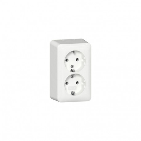 "GIRA 478013 2f-SCHUKO-Steckdose + Montagepl. AP Reinweiß"
