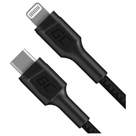"GreenCell USB-C > Lightning (ST-ST) 1m Ladekabel Schwarz"