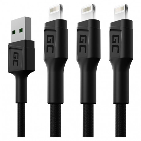 "Green Cell KABGCSET06 Lightning-Kabel 2 m Schwarz"