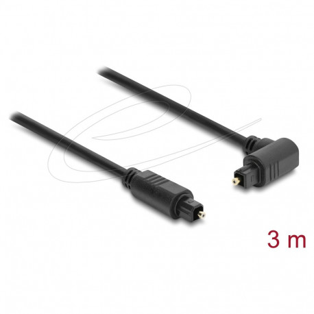 "Delock TOSLINK Kabel Stecker 90° gewinkelt auf Stecker gerade, Ø 4 mm, 3 m, schwarz"