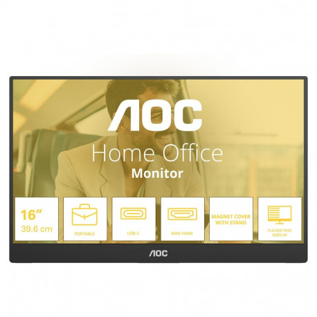 AOC monitor 16T20E2 39,6cm (15.6") 1920 x 1080 Pixel 16:9 Full HD IPS 4ms 60 HDMI kõlaritega