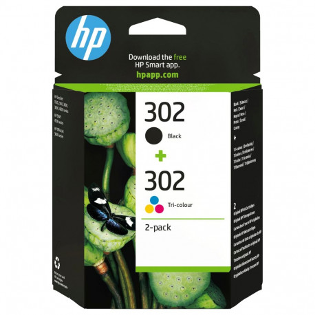 "HP 302 2-pack Black/Tri-colour Original Ink Cartridges Schwarz, Cyan, Magenta, Gelb 3.5,4ml 170Seit