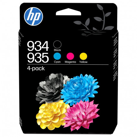 "HP 935 4-Pack CMY(3)/934 Black Original Ink Cartridge Combo Schwarz, Cyan, Magenta, Gelb 400Seiten"
