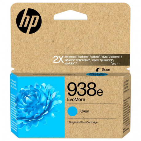 "HP 938e EvoMore Cyan Original Ink Cartridge Cyan 20ml 1650Seiten"