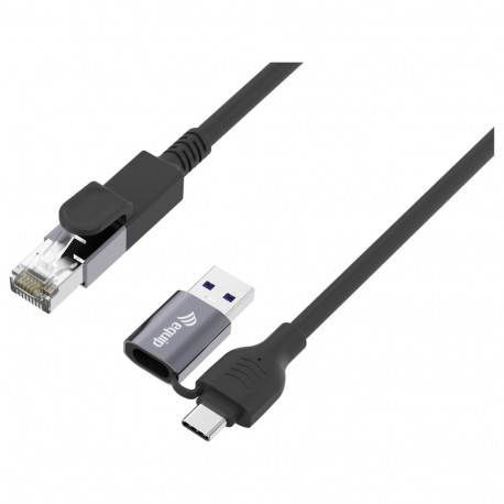 "Equip Adapter GigaBit USB-C+A->RJ45 St/St 1.00m schwarz"