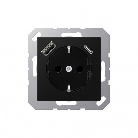 Jung SCHUKO pistikupesa A1520-15CASWM koos USB Typ AC