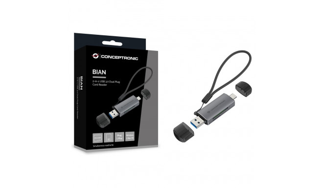 "CONCEPTRONIC Kartenleser USB-A/-C3.2->TF/Micro-SD3.0 schwarz"