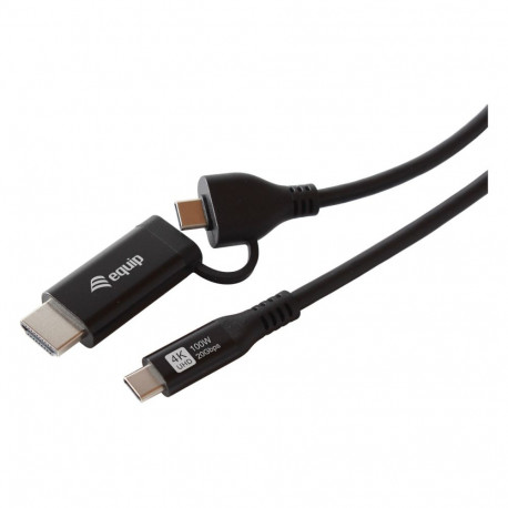 "Equip Adapter USB-C->USB-C+HDMI PD100W 4K/ 60Hz 3.00m Alu."