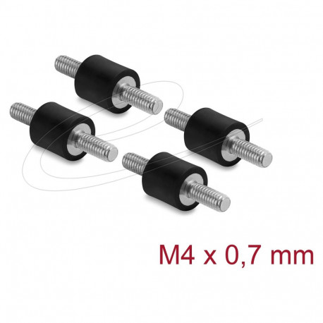 "Vibrationsdämpfer M4 x 0,7 mm D 10 x H 10 mm mit 2 x Außengewinde 4 Stück schwarz"