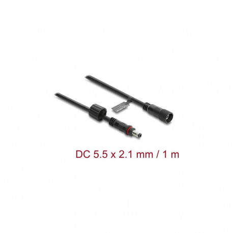 Delock DC pikenduskaabel 5,5x2,1mm pistikust pesani M12x1,75mm keermega kruvikinnitusega veekindel 1