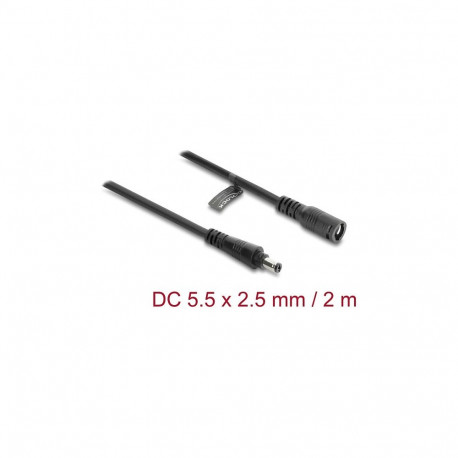 "DELOCK DC Verlängerungskabel 5,5 x 2,5 mm St > Bu 2m schwarz"