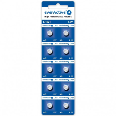 Battery - everActive G1 Alkaline LR621 1.5V Button Cells, 10 pcs