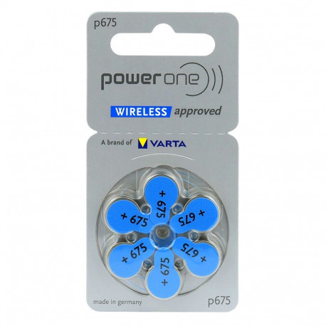 Battery - Varta 675 PR44 Power One Hearing Aid Batteries, 6 Pcs