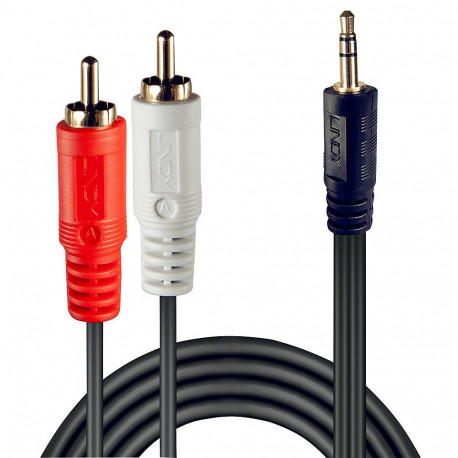 Audio Cable - Lindy 3.5mm To 2x RCA Stereo 10m Gold-Plated