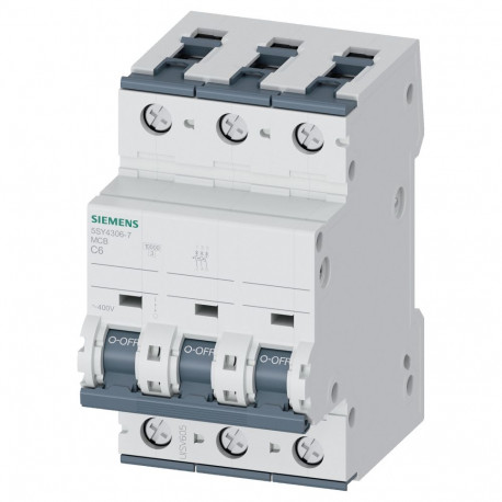 "Siemens Automat C 6A 5SY43067 400V 10kA 3p"