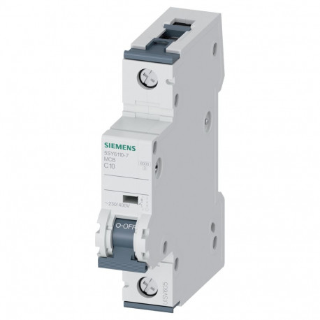 Siemens automaatkaitselüliti C 10A 5SY61107 230/400V 6kA 1p
