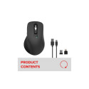VELORA Rechargeable Mouse - Wireless, Bluetooth, Smart Flying Scroll Wheel, black