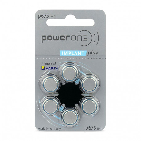 Battery - Varta 675 Implant Plus Power Batteries, 6 Pcs