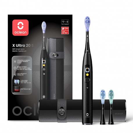 Electric Toothbrush - Oclean X Ultra 20 S, AI Voice Guidance, 40 Days Battery Life, Black