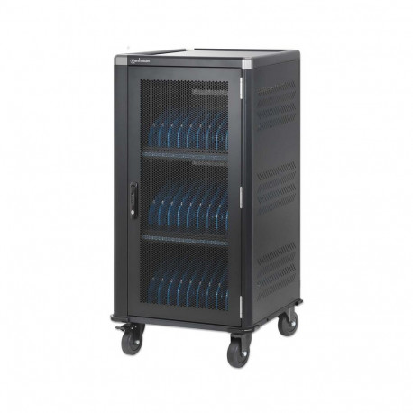 Manhattan laadimiskapp-rullkäru 30-pesaline USB-C 65W, sobib kuni 16" sülearvutitele, iPadidele, Mac