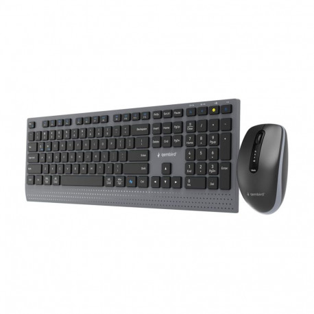 Gembird KBS-WPS-02 Dual-mode slim wireless desktop set, 2.4G+BT, US layout |
