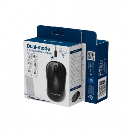 Wireless Mouse - GEMBIRD MUSW2-4B-01 1600 DPI Dual-Mode Black